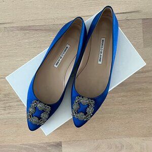 Manolo Blahnik Hangisi Satin Flat